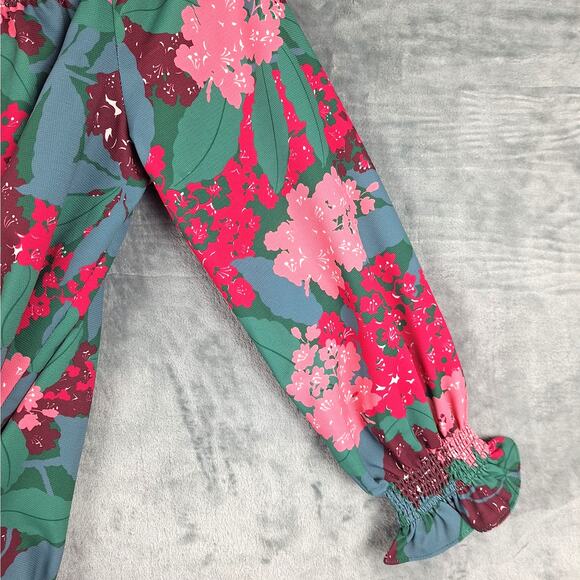 Tuckernuck Top Small Marguerite Floral Off Shoulder Ruffle Bloomcore Boho Blouse - Picture 4 of 8